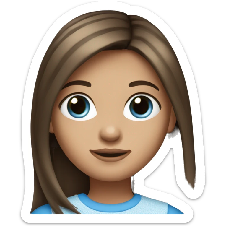 Straight hair Brunette Dutch girl with blue eyes sticker