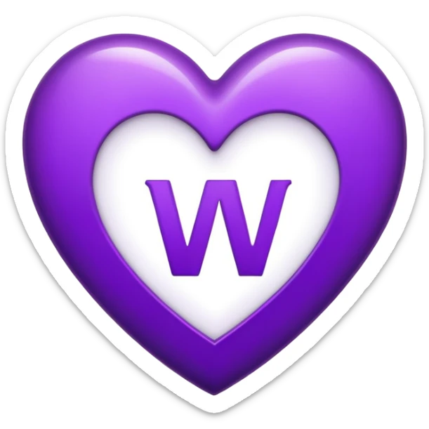 The white Letter “w” inside a Purple Heart sticker