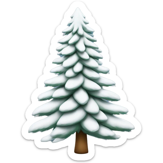  actual white fir christmas tree isolated.  sticker