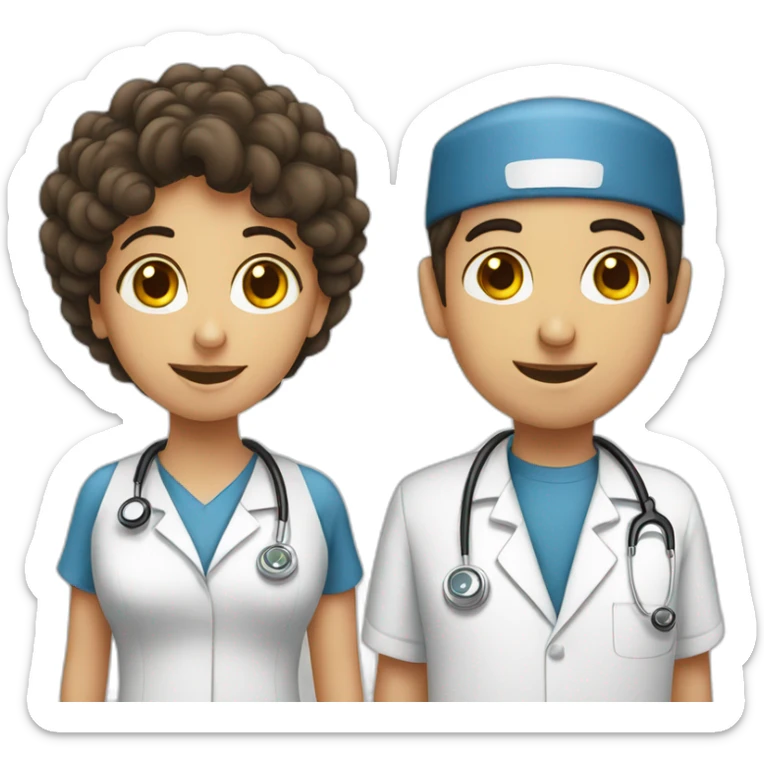 A Jewish girl friendship with doctor Arabic boy sticker