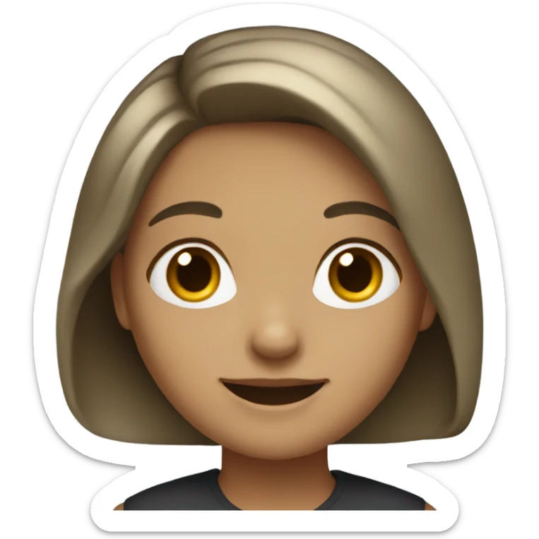 smiling girl with dark blonde hair sticker