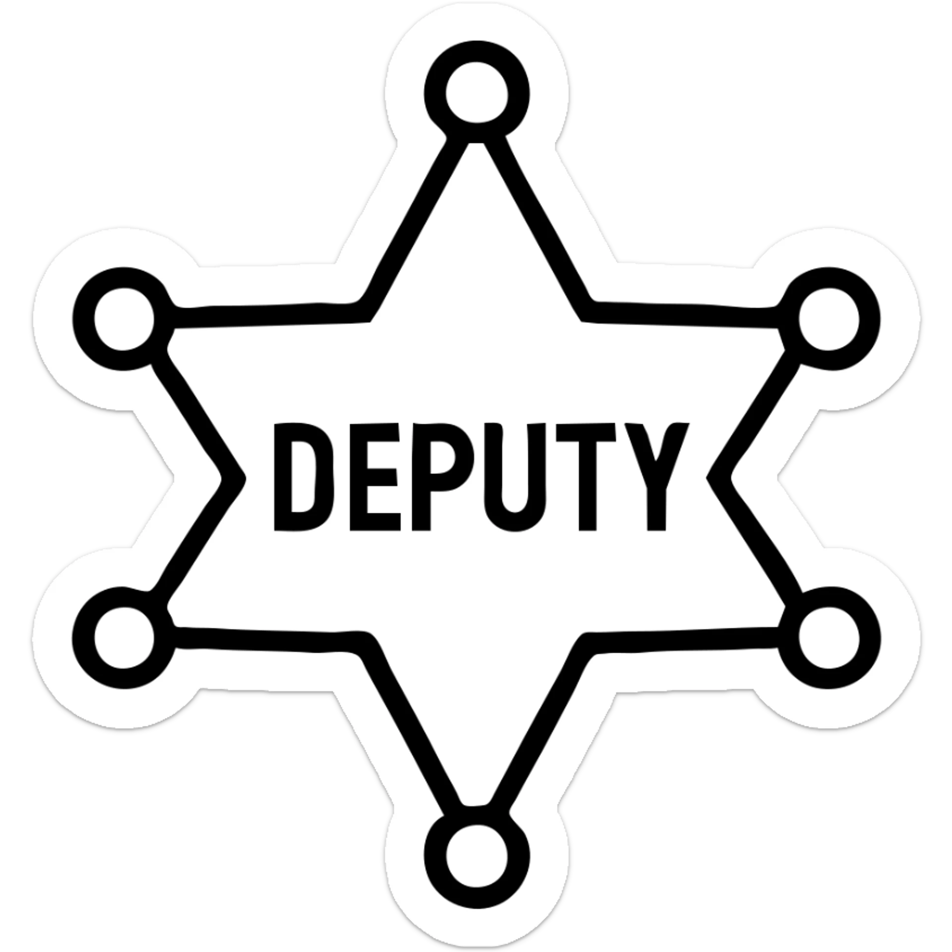 silver star badge sheriff's deputy rank emblem western law enforcement detailed sticker