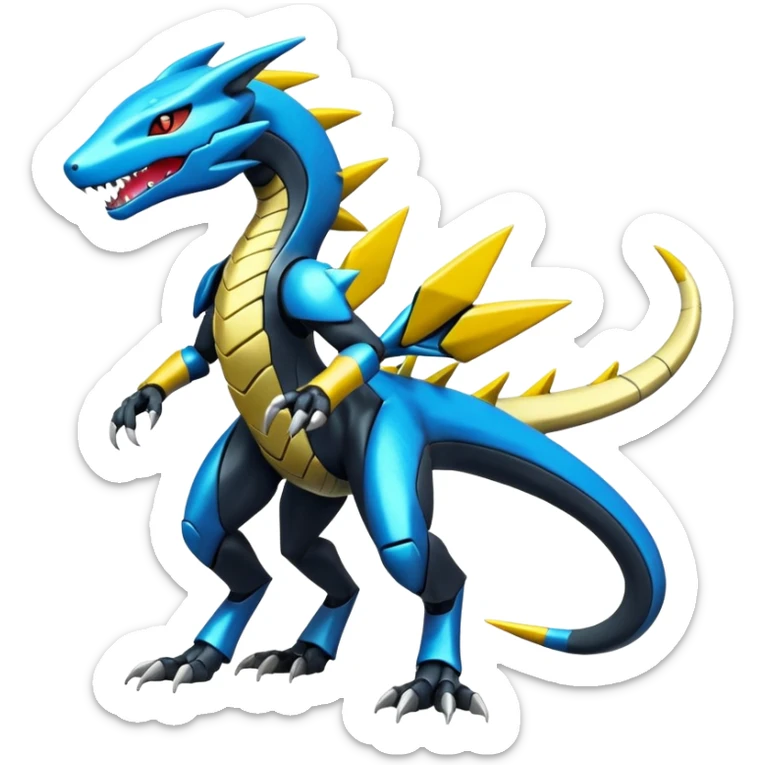 Shiny Cool Futuristic Colorful Salandit-Zeraora-Lombax-Sergal-Genesect-Pokémon, full body sticker