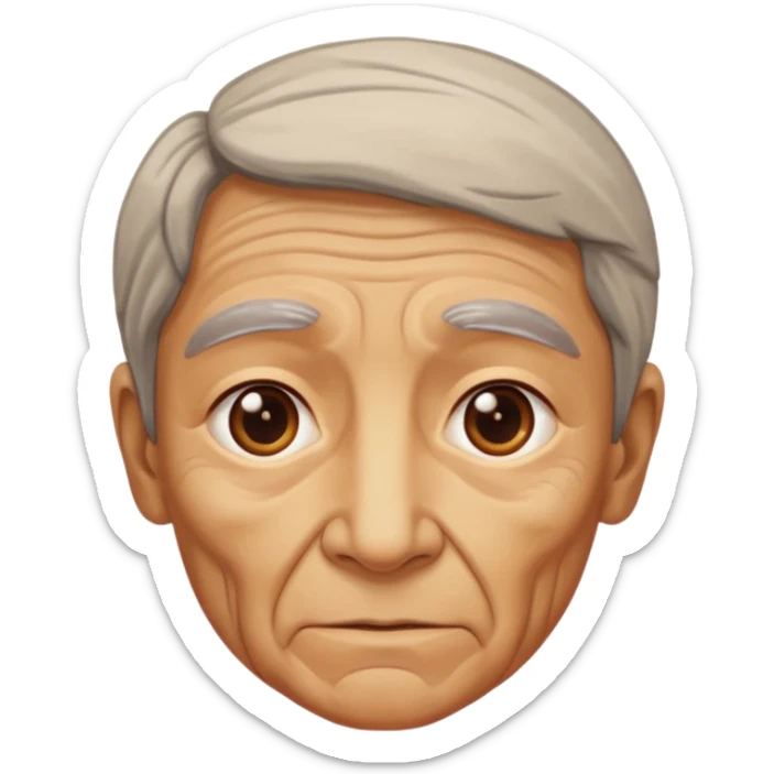 cara vieja por un lado y cara rejuvenecida por otro lado sticker