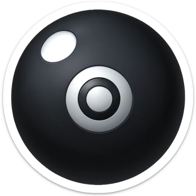 Black Ball with MB written on in the middle of it. Nothing else no holes or anything. sticker