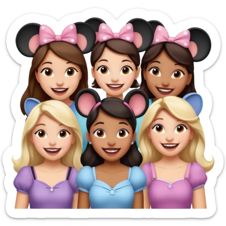 Como si quatro chicas estuvieran en una atracción de Disney sticker