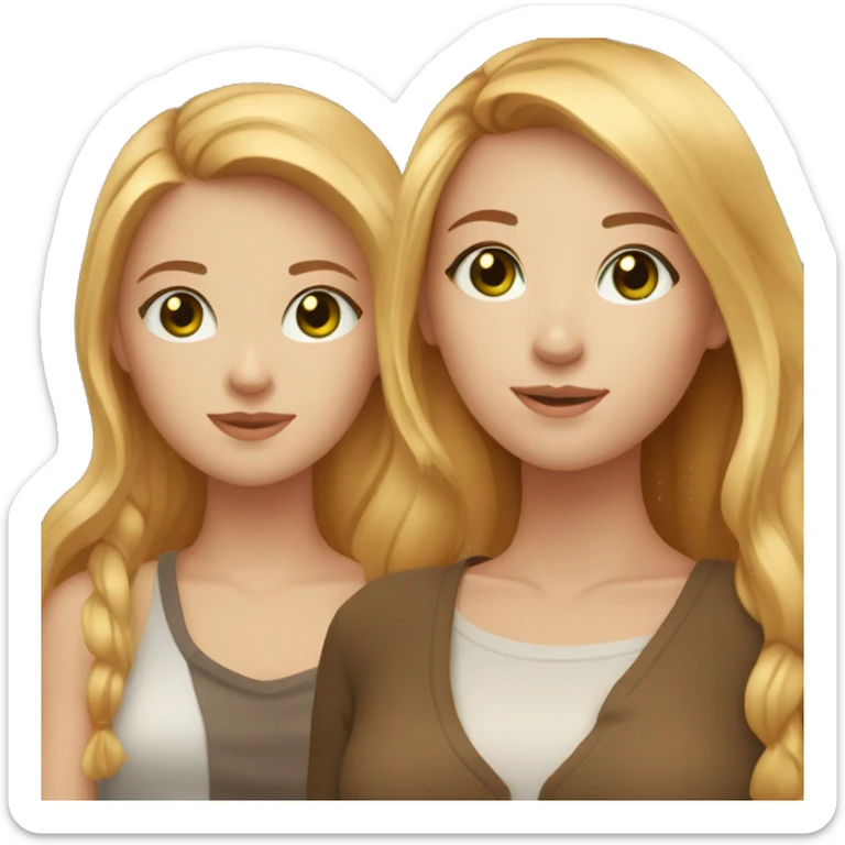 3 best friends, Blond girl with green eyes, ginger girl with brown eyes and a dark hair with dark eyes sticker