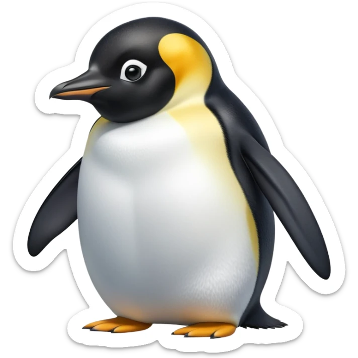 cinematic-adult-emperor-penguin-portrait-emoji,-head-tilted-playfully-and-inquisitively,-with-glossy,-pristine-plumage,-sparkling-eyes-filled-with-curiosity,-simplified-yet-irresistibly-adorable-features, black face sticker