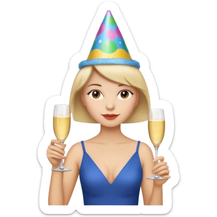 hazme una igual a la anterior pero cámbiale el pelo largo por uno corto no tan corto que le llegue a los hombros  sticker