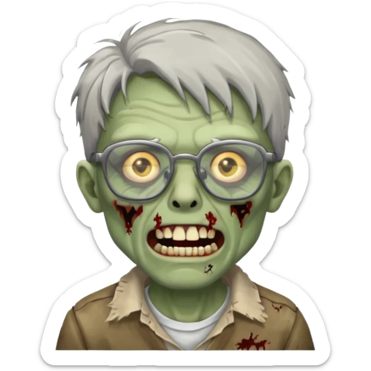 Zombie with glasses sticker