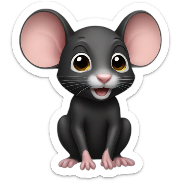 Ratón negro sticker