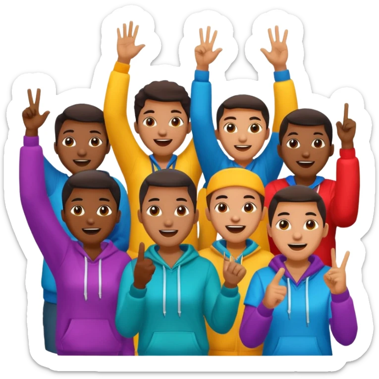 African American crowd of fans at a rap concert sticker