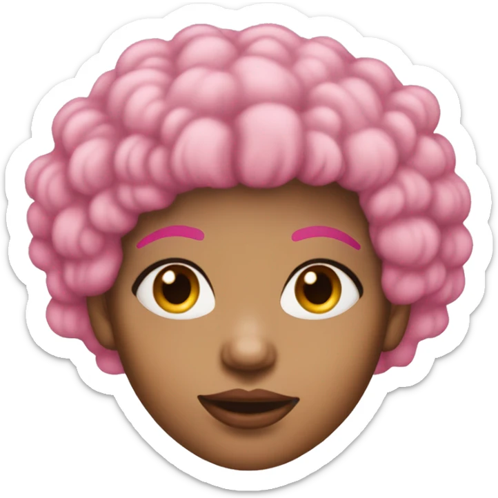 light skin girl with pink afro hair and nose pierced  sticker