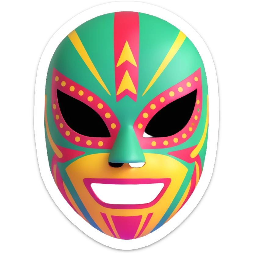 luchador ski mask, colorful mexican wrestling mask sticker