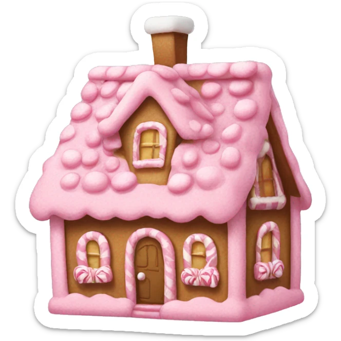 Pink gingerbread house sticker
