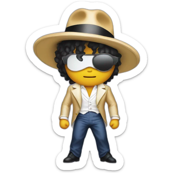 The super saiyan god dressed like Michael Jackson's iconic Smooth Criminal wear sticker