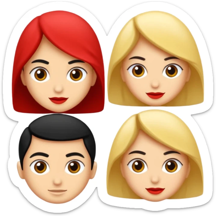 Uzun beyaz tenli toplu saçlı ela gözlü dolgun dudaklı kumral kız sticker
