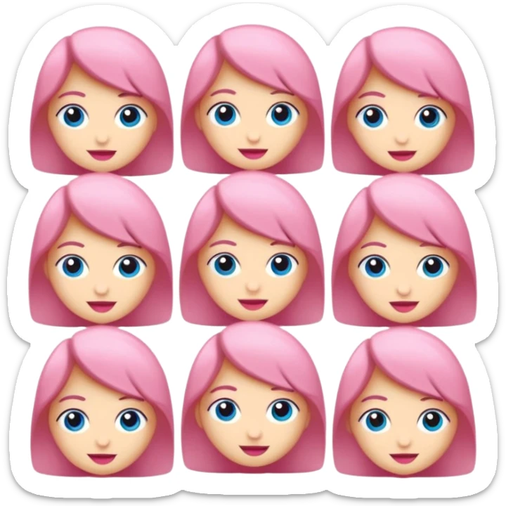 2 Karakter birisi düz saçlı birisi dalgalı bir stoplu saklı birisi açık saçlı boydan birisi mavi kıyafetleri birisi pembe kıyafetli boydan kız karakter sticker