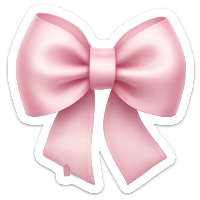 light pink ribbon bow sticker