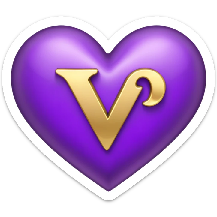 The golden Letter “y” inside a Purple Heart sticker