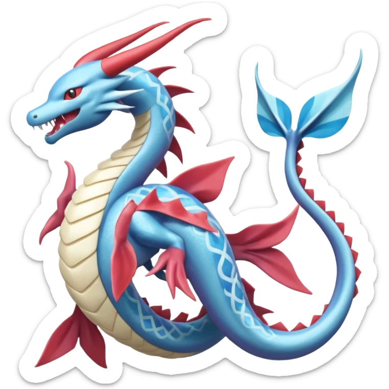 Gyarados-Milotic-Abomasnow-Salamence-Suicune-Kyogre-fusion, full body sticker