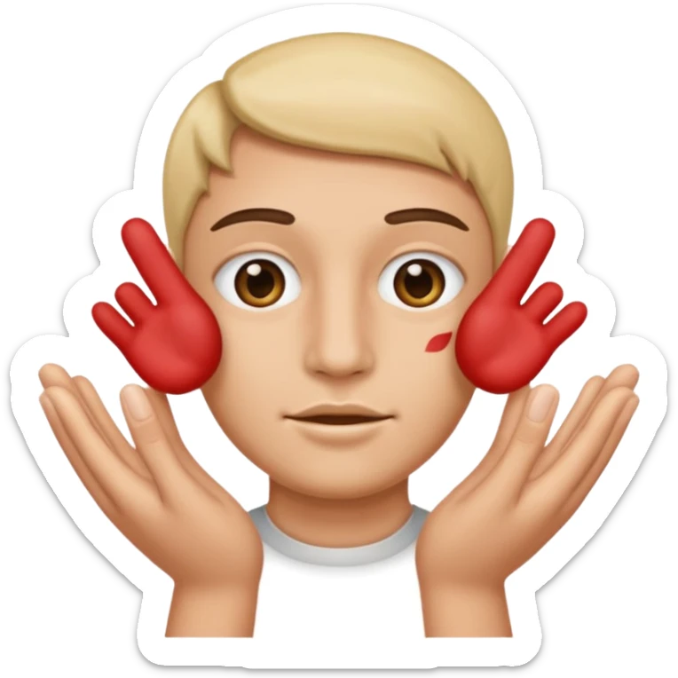 Tête qui a 2 mains l’une qui tient un 6 l’autre un 7 sticker