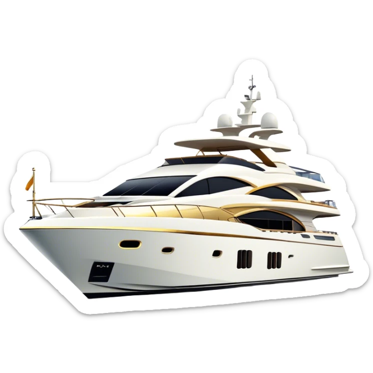 Luxury Yacht - Azimut 72 (Model Year: 2020) (Iconic colour: White with gold trim) sticker