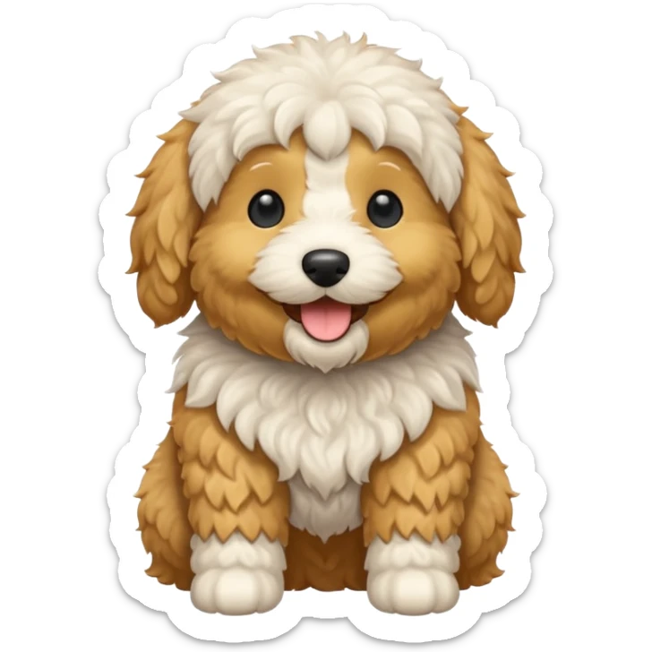 Can you make me an emoji of a white mini golden-doodle  sticker
