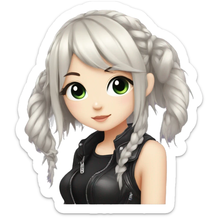 Edgy Kawaii Cute Cool Cartoon Beautiful Elegant Pretty Anime Punk Techwear Gothic Catgirl sticker