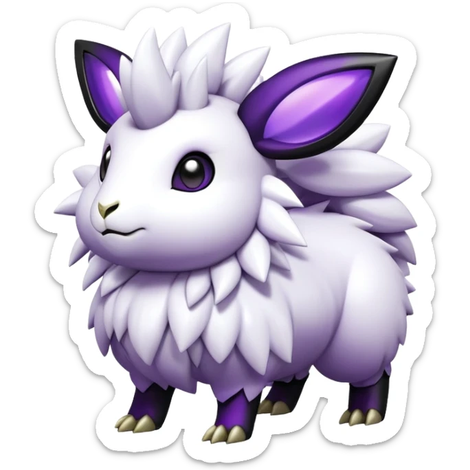 Shiny Edgy Gothic Futuristic Shaymin-Mareep-Hybrid (Full body) sticker