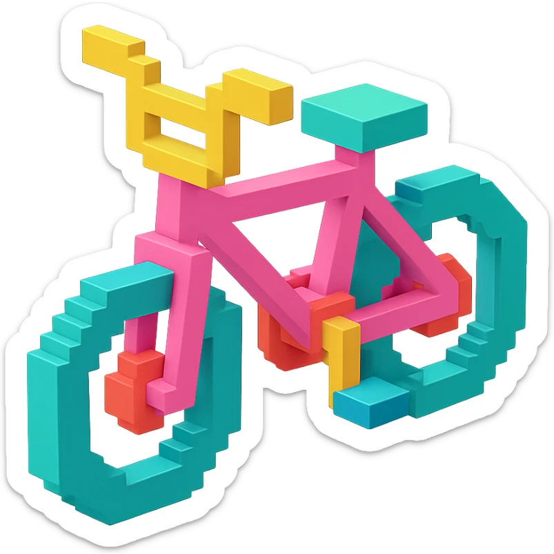 розовый велосипед BMX, no background sticker