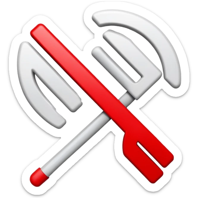 minimalist crossed-out Wi-Fi symbol with incomplete signal bars, vivid red color, white background sticker