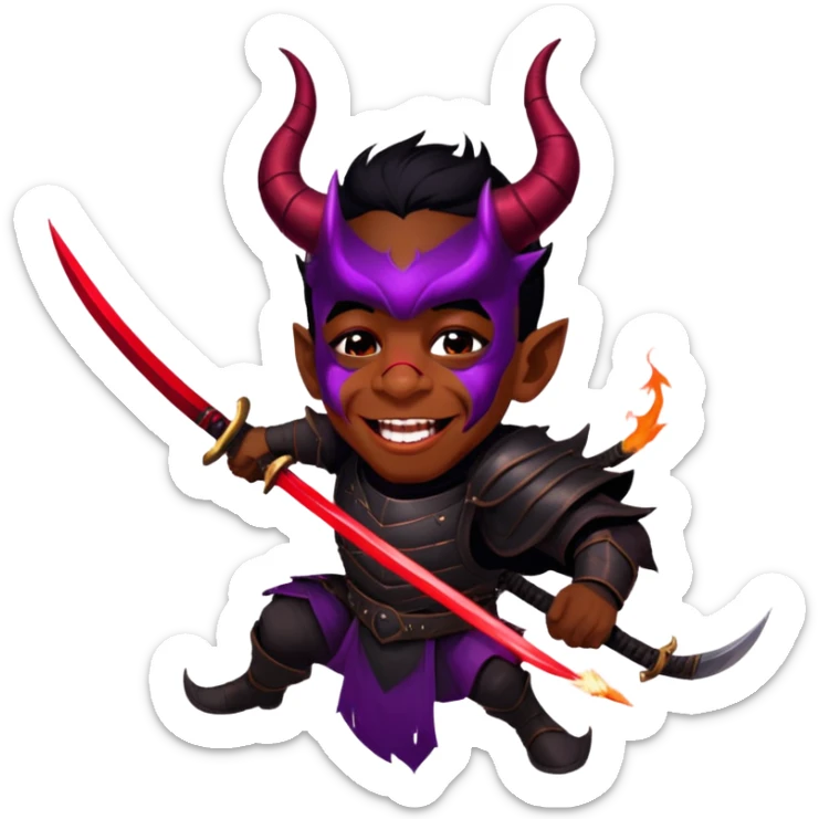 Demon-Horned Warrior sticker
