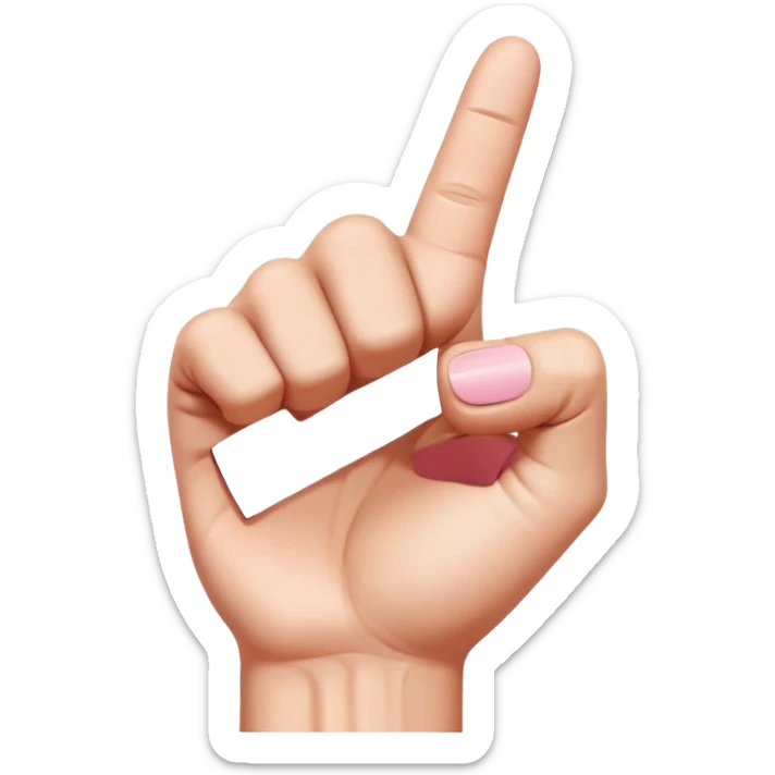 right-facing hand, pinky finger pointing forward, rest of fingers in a fist, simple and clean, no extra details sticker