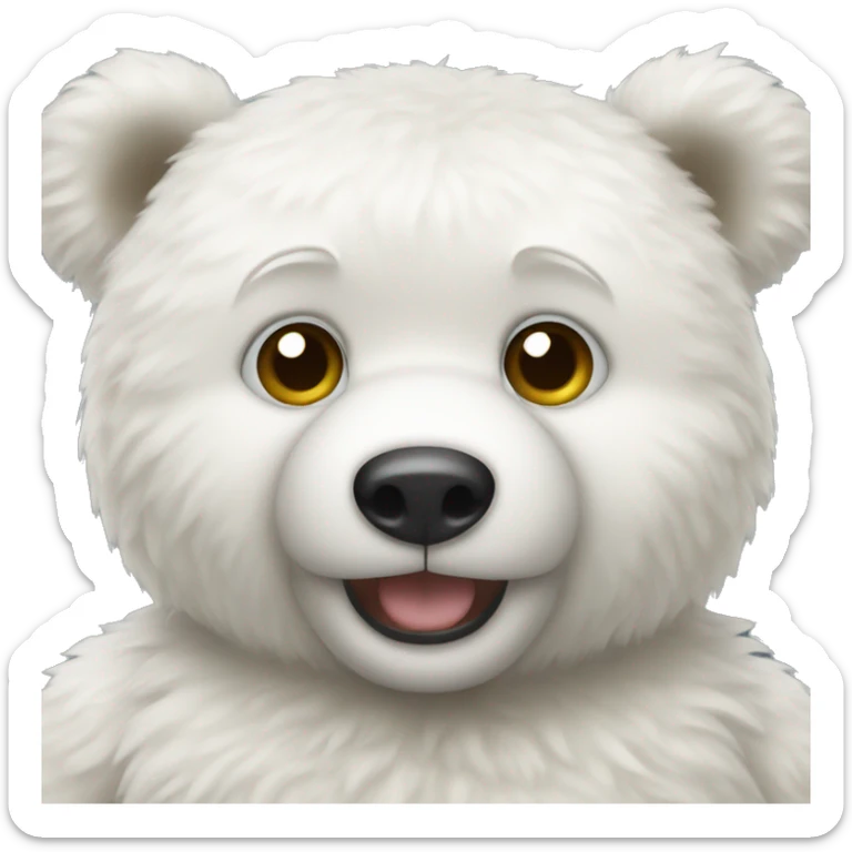 White teddy bear sticker