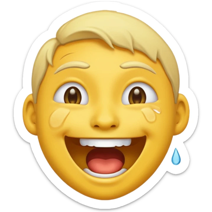 Twitch emoji depicting a face with tears of joy, representing laughter and amusement sticker