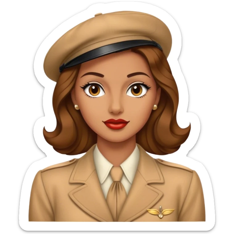 Beautiful woman in 1940’s woman fashion look sticker