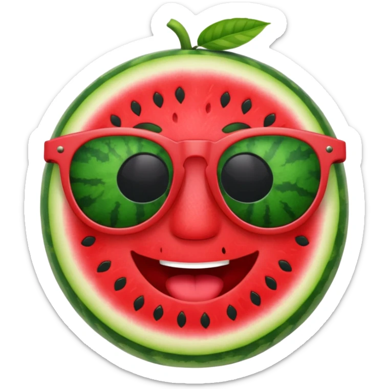 emoji tema agosto, colori allegri, anguria, occhiali da sole, relax sticker