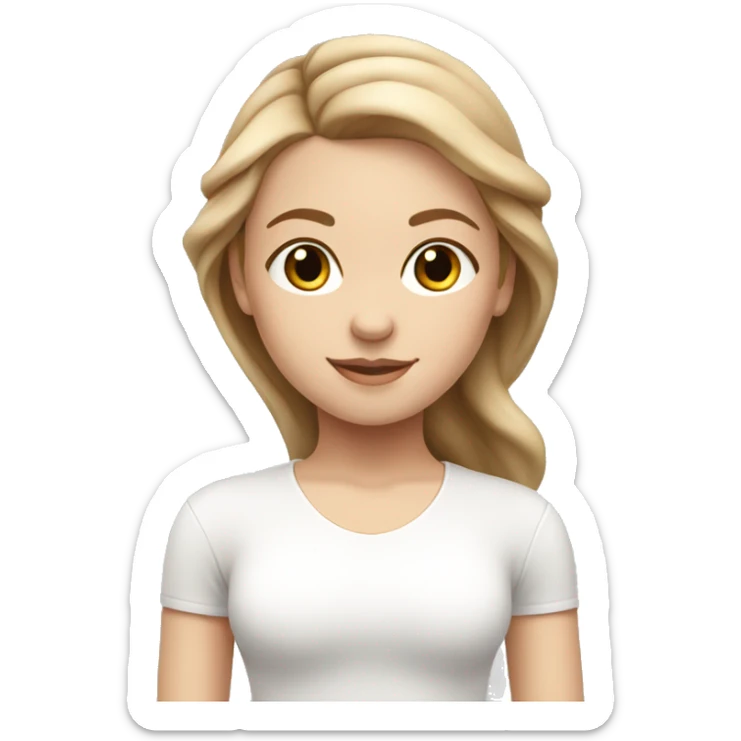 White beauty girl with light brown hair Pilates poses  sticker