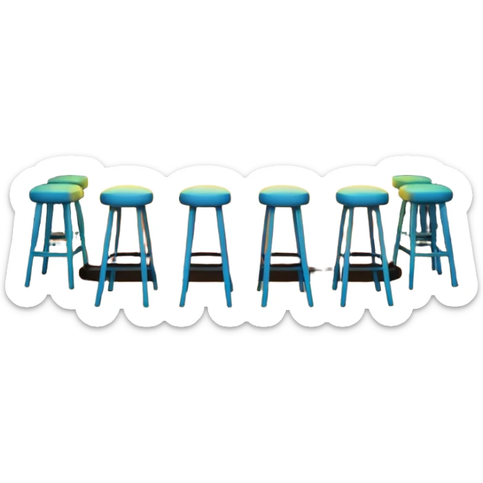 A 3D cartoon bar interior with a counter, glowing shelves of colorful bottles, tall stools, and hanging lights, warm ambient lighting, realistic reflections, Memoji-style. Photo Frame. Negative : Transparent. sticker