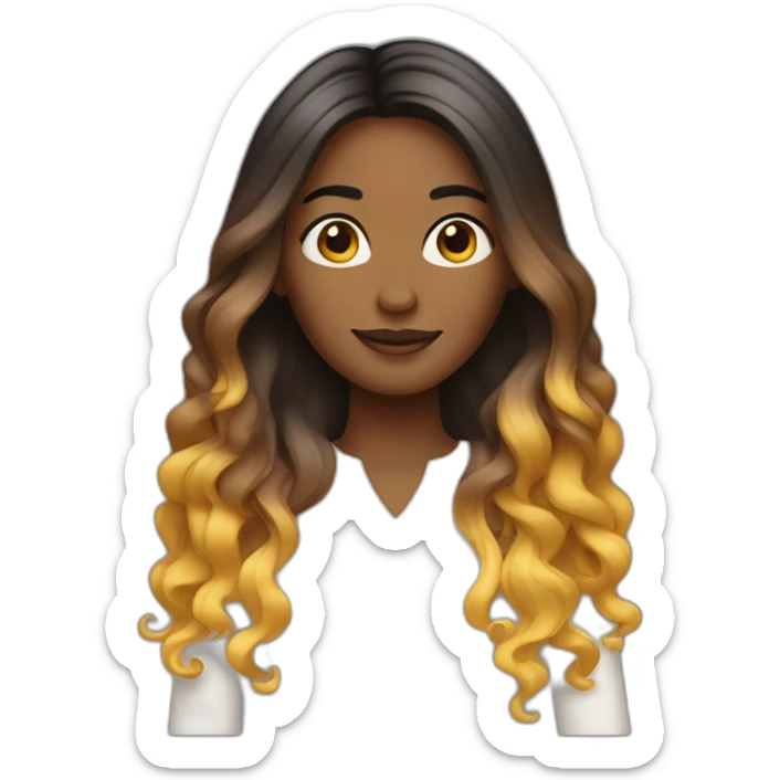 Long ombré hair woman sticker