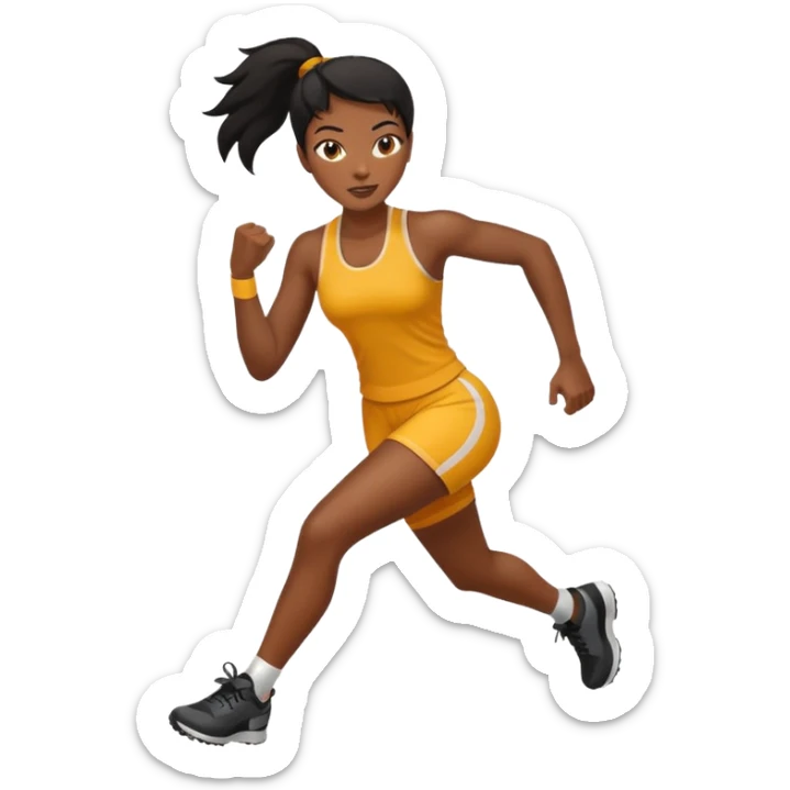 Femme noire avec cheveux noir et qui fait du sport sticker