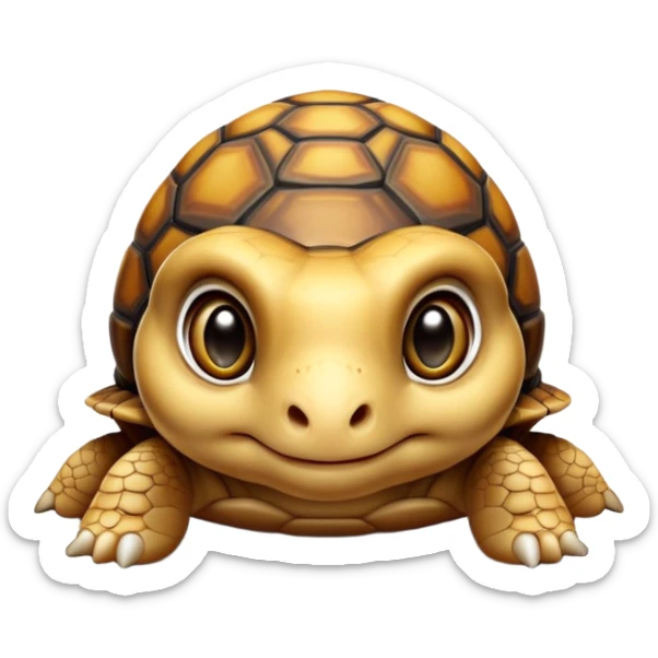 cinematic-baby tortoise-realistic--emoji,,-cute-wise-face-peering-ahead-with-calm-determination,-cute large-eyes-reflecting-centuries of wisdom, sticker