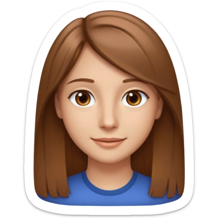 30 yr light brown hair long straight hair, brown eyes, suttle smile sticker