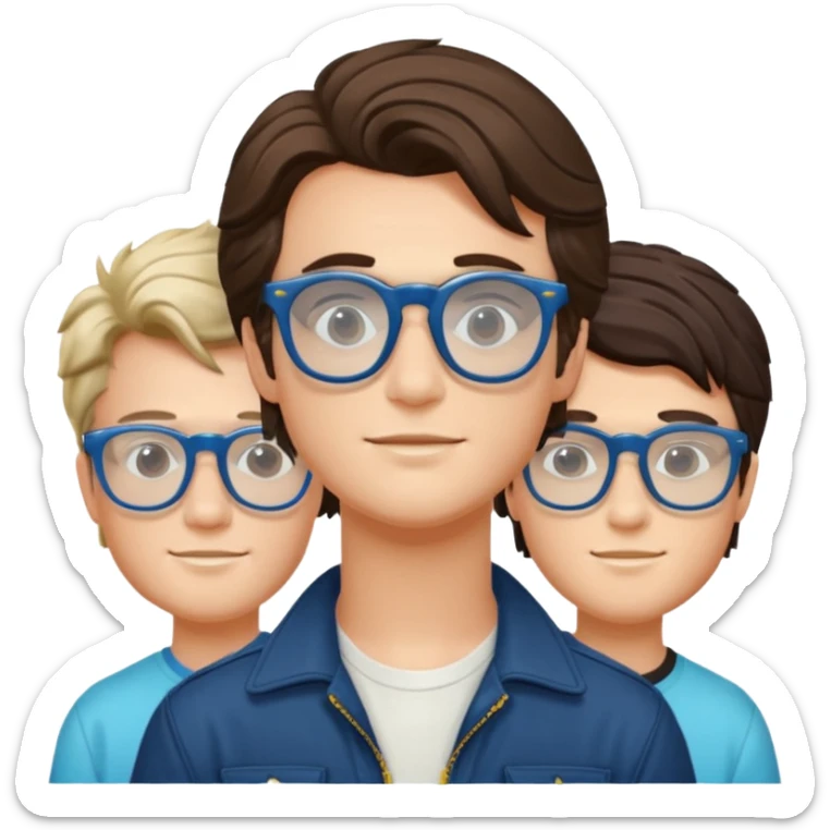 Billy hargrove and Steve harrington and mike in one Photo Wearing Glasses Looking cool and having Aura And yes the Cool glasses  sticker