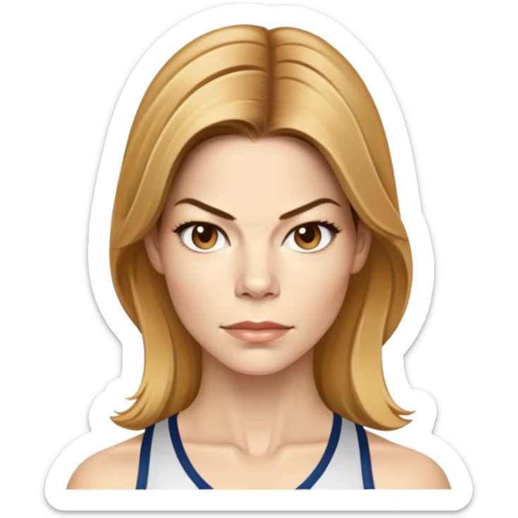 Michelle Monaghan running, female actress with honey blonde hair sticker