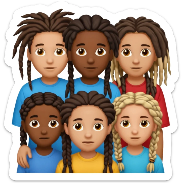 5 black siblings 2 that’s a boy and 3 that’s a girl. Both of the boys has dreads one of the boys is 6. One girl is 6 the other girls has braids and one is 18 and the other one is 23. The other boy is 22 But they all are dark skinned sticker