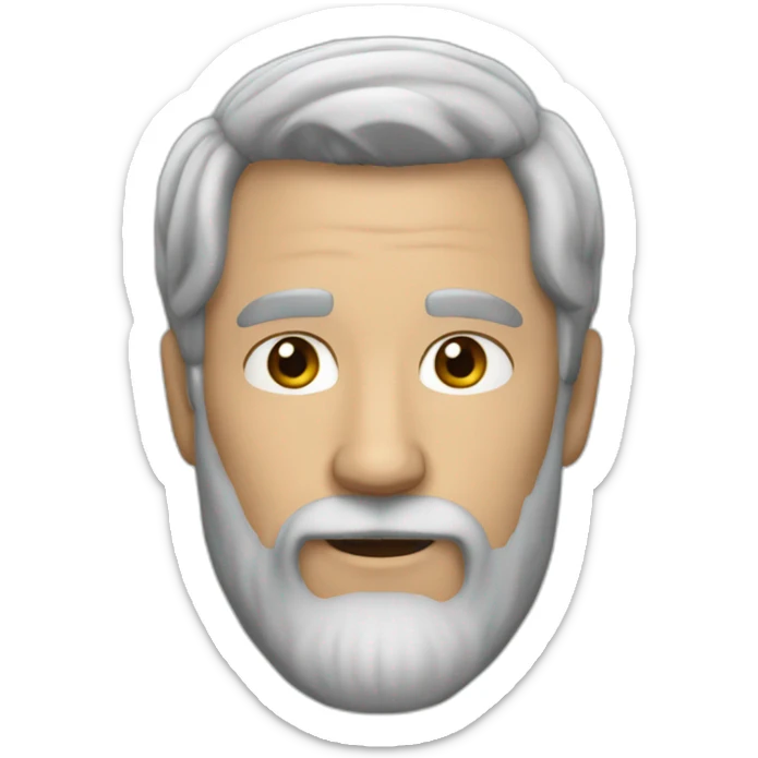 30 years Man with grey hair and black beard  sticker