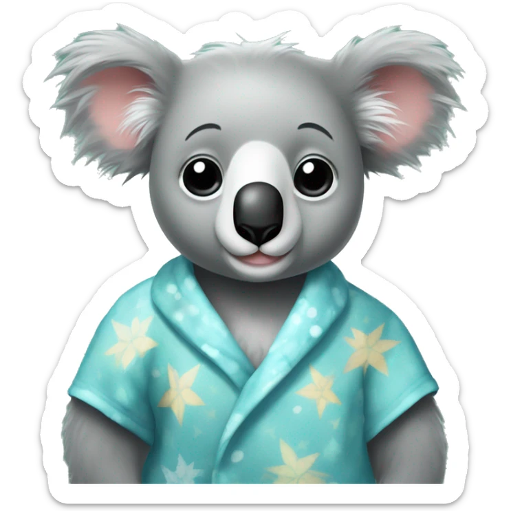 Koala wearing pajamas on Christmas Day, but he was sad, but he couldn’t play because he was sick, but he could also manifest money sticker