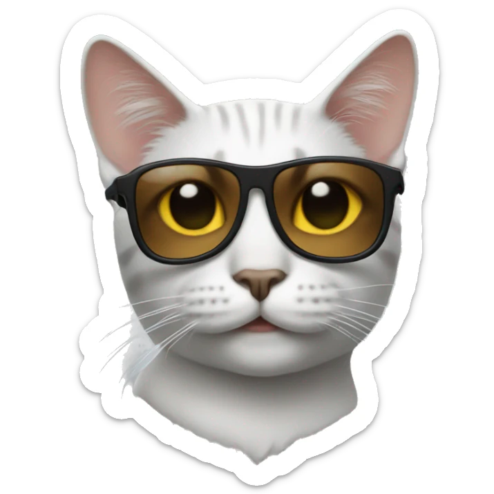 Cat with sunglasses sticker